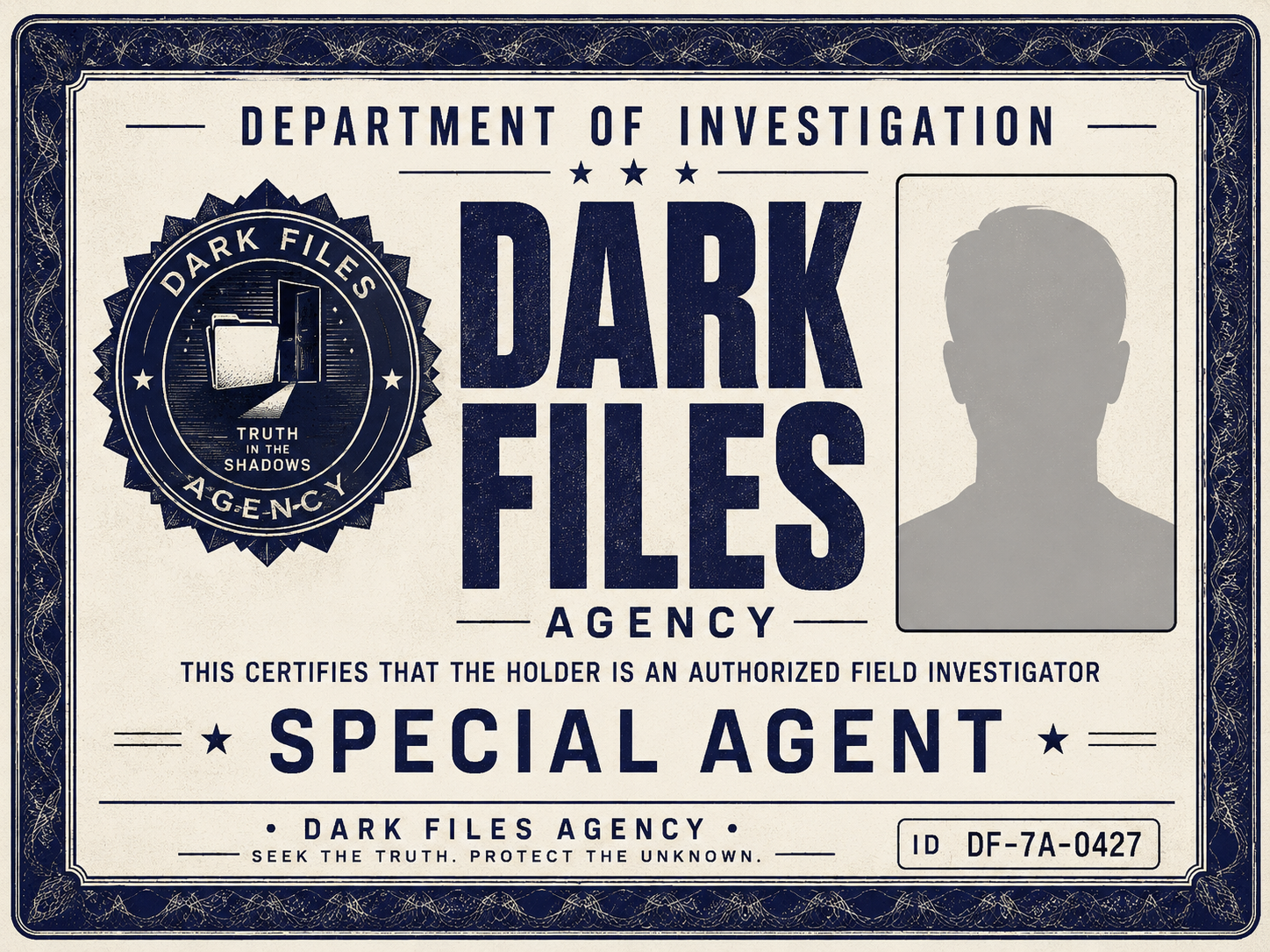 Crachá Dark Files Agency